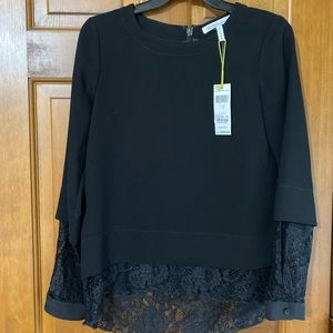 BCBGeneration black long sleeve with lace top XS